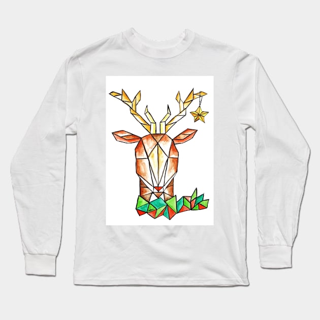 X-mas Reindeer - Cerf de Noël Long Sleeve T-Shirt by crismotta